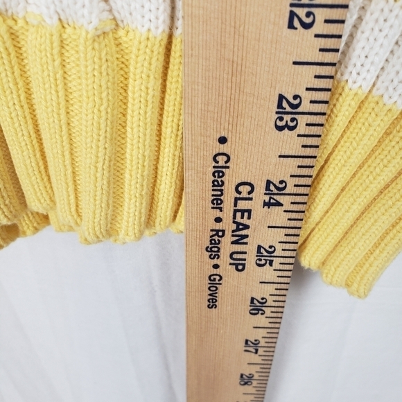 Faded Glory VNeck Yellow and White Striped Sweater Sz XL - Picture 6 of 8